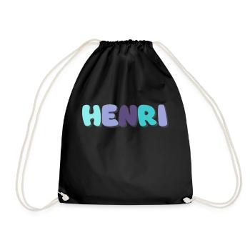 Name - Henri - Drawstring Bag - black - Front