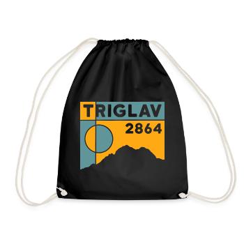 Triglav Triglau Kranjske Gora Slovenia Hiking - Drawstring Bag - black - Front