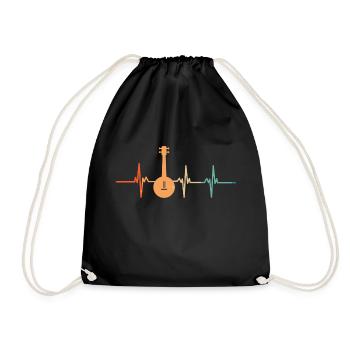 Banjo heartbeat - Drawstring Bag - black - Front