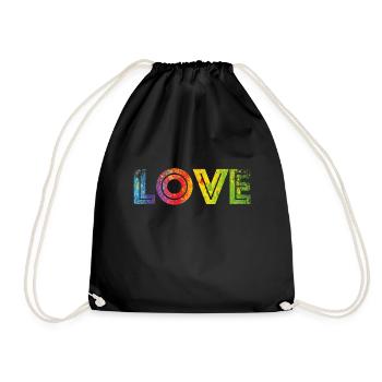 LOVE colours speckled - Turnbeutel - Schwarz - Vorne
