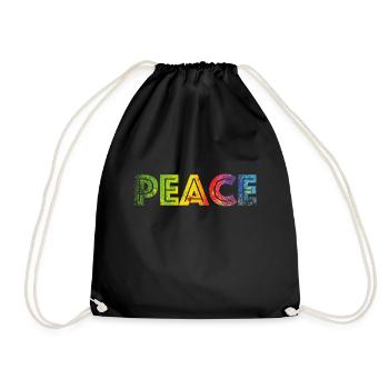 PEACE colours speckled - Turnbeutel - Schwarz - Vorne