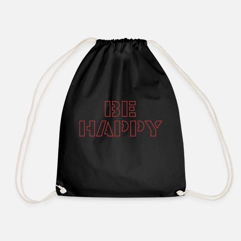 be happy - Turnbeutel - Schwarz