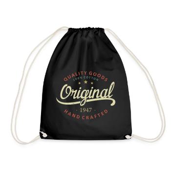 Original 1947 Birthday Gift 1947 - Drawstring Bag - black - Front