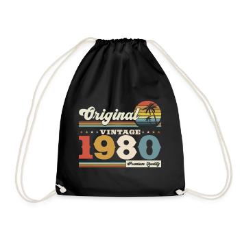 Original Mai 1980 Jahrgang 1980 Geburtstag 1980 - Turnbeutel - Schwarz - Vorne