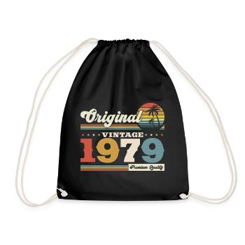 Original 1979 Jahrgang 1979 45. Geburtstag 1979 - Turnbeutel - Schwarz - Vorne