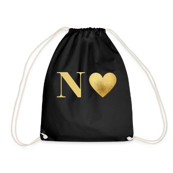 Lettre n cœur doré - Sac de sport léger - noir - Devant