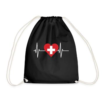 Schweiz - Turnbeutel - Schwarz - Vorne