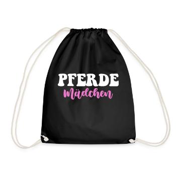 Pferdemädchen - Turnbeutel - Schwarz - Vorne