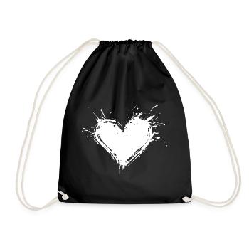 Symbole de coeur Amour Cadeau de la Saint-Valentin - Sac de sport léger - noir - Devant