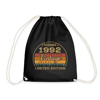 Birthday December 1992 Gift December 1992 - Drawstring Bag - black - Front