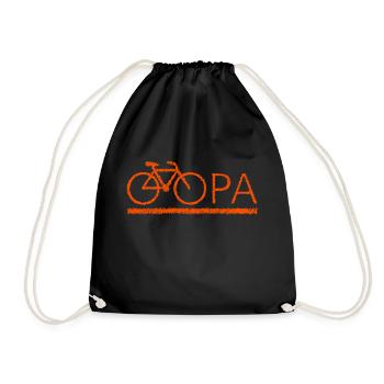 bester Opa Fahrrad Mountainbike Radeln Kritzeln - Turnbeutel - Schwarz - Vorne