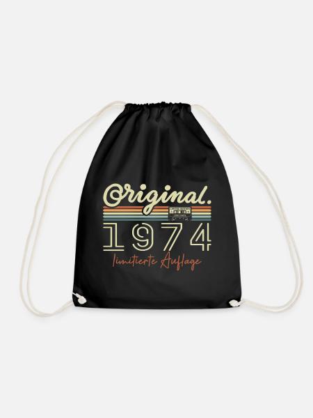 Original 1974 Vintage 1974 Geburtstag Retro 1974 - Turnbeutel - Schwarz