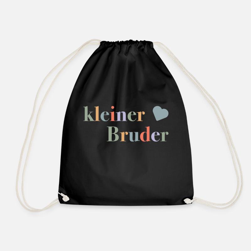 Little brother – birth gift for babies - Drawstring Bag - black