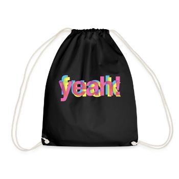FUCK YEAH - Drawstring Bag - black - Front