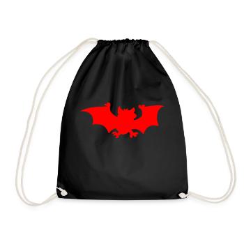 Fledermaus in Rot - Turnbeutel - Schwarz - Vorne