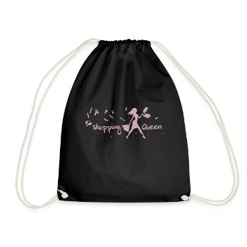 shopping Queen - Drawstring Bag - black - Front