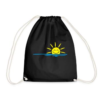 Holiday - Sonne und Meer - Turnbeutel - Schwarz - Vorne