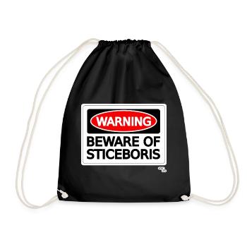 Beware Of Sticeboris - Drawstring Bag - black - Front
