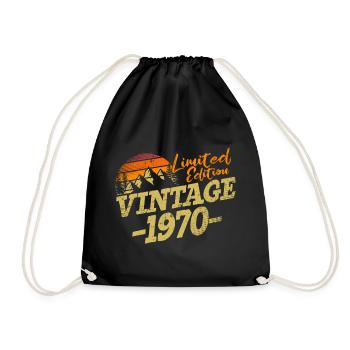 50. Geburtstag Vintage 1970 50 Jahre Geschenk - Turnbeutel - Schwarz - Vorne