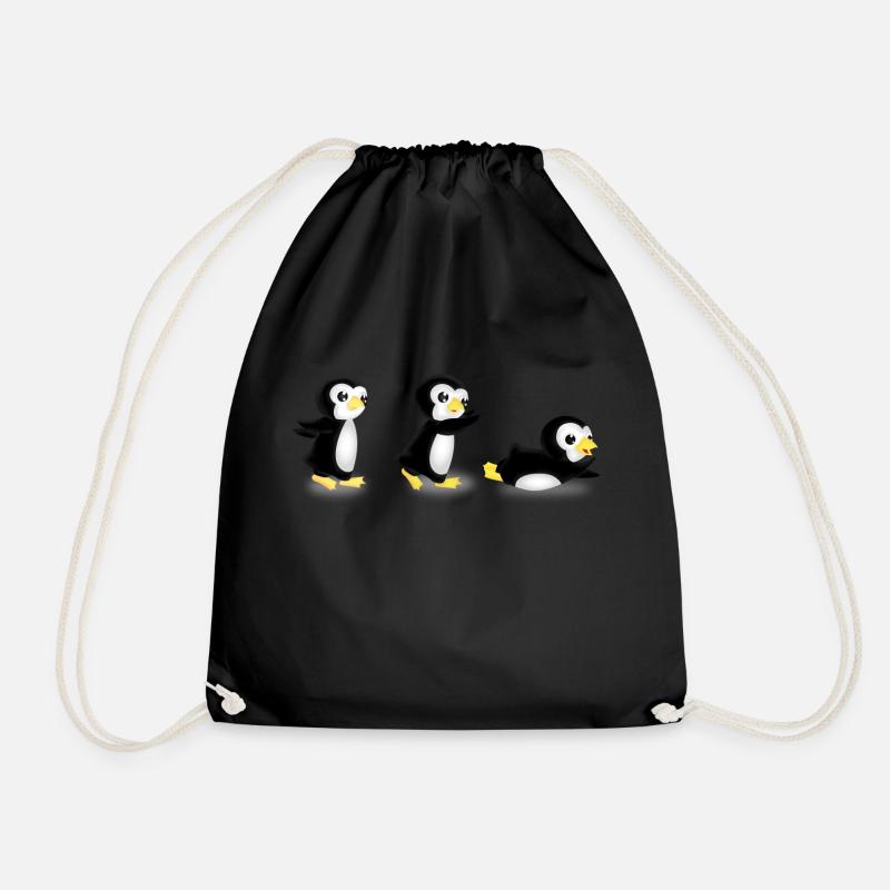 pingurun - Drawstring Bag - black