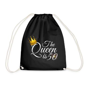 Cadeaux femmes 50e anniversaire, La Reine a 50 ans - Sac de sport léger - noir - Devant