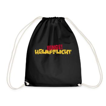 Helmpflicht Junge! - Turnbeutel - Schwarz - Vorne