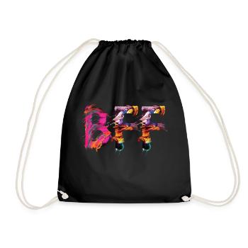 BFF, Best friends forever, abstract, font,colorful - Turnbeutel - Schwarz - Vorne