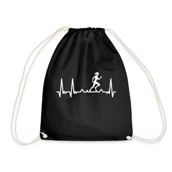 Running Heartbeat Runner Heartbeat Sport Pulse - Drawstring Bag - black - Front