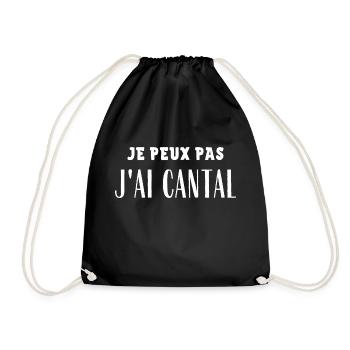 Je peux pas j'ai cantal - Sac de sport léger - noir - Devant
