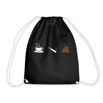 Kaffee Kippe. Geschenk Idee Zitat Humor - Turnbeutel - Schwarz - Vorne