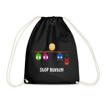 Stop Bullying Anti Bullying Peer Pressure Bird - Drawstring Bag - black - Front