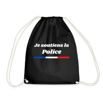 Je soutiens la Police cadeau métier de la paix - Sac de sport léger - noir - Devant