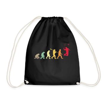 Evolution Badminton Geschenk für Badmintonspieler - Turnbeutel - Schwarz - Vorne