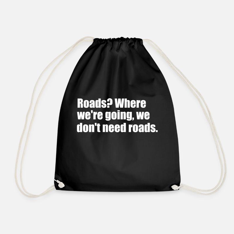 Iconic 80s quote - Drawstring Bag - black