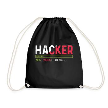 Hacker-Virus-Loading Nerd oder Geek. Geschenk - Turnbeutel - Schwarz - Vorne