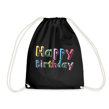 Congratulations Birthday Gift - Drawstring Bag - black - Front