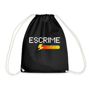 fencing pixel art - Drawstring Bag - black - Front