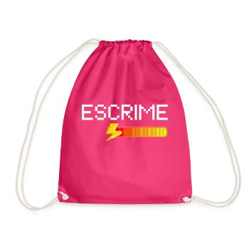 fencing pixel art - Drawstring Bag - fuchsia - Front