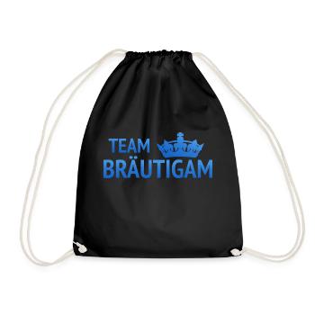 Team Bräutigam - Turnbeutel - Schwarz - Vorne