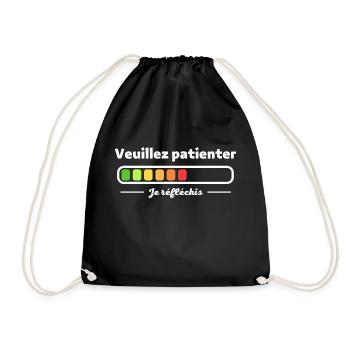 Veuillez patientez je réfléchis... - Sac de sport léger - noir - Devant