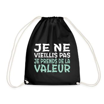 Je ne vieillis pas - Sac de sport léger - noir - Devant
