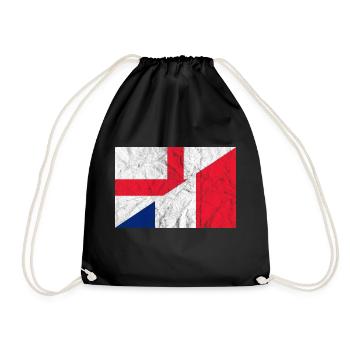 Vintage England Frankreich - Turnbeutel - Schwarz - Vorne