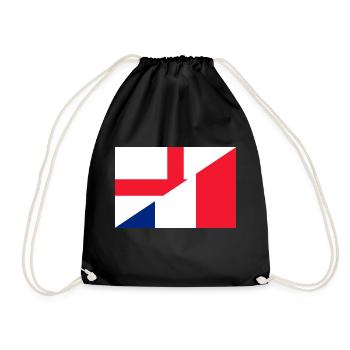 England France Flag Football - Drawstring Bag - black - Front