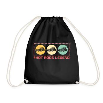 Hot Rods Legend- Classic Car - Drawstring Bag - black - Front