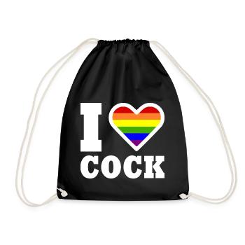 I love cock - Sac de sport léger - noir - Devant