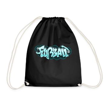 Fußball Graffiti, Cooles Design Geschenkidee - Turnbeutel - Schwarz - Vorne