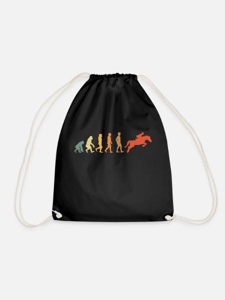 Pferd Reiten Evolution Vintge Retro - Turnbeutel - Schwarz