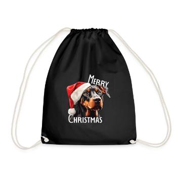 T-shirt de Noël Doberman pour les amoureux des chiens - Sac de sport léger - noir - Devant
