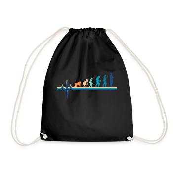 Evolution Heartbeat Policeman - Drawstring Bag - black - Front