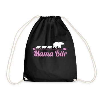 Mutter Mama Bär - Turnbeutel - Schwarz - Vorne